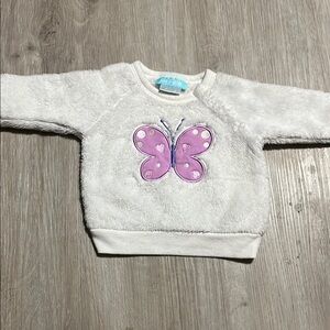 4/$20 Pekkle Kids White and Pink Butterfly Sweatshirt 3M
